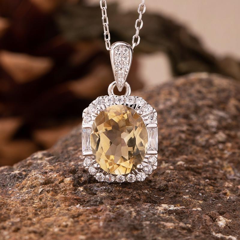 Natural Colored Jewelry Topaz Amethyst Citrine Ring Women'S S925 Silver Light Luxury High Sense