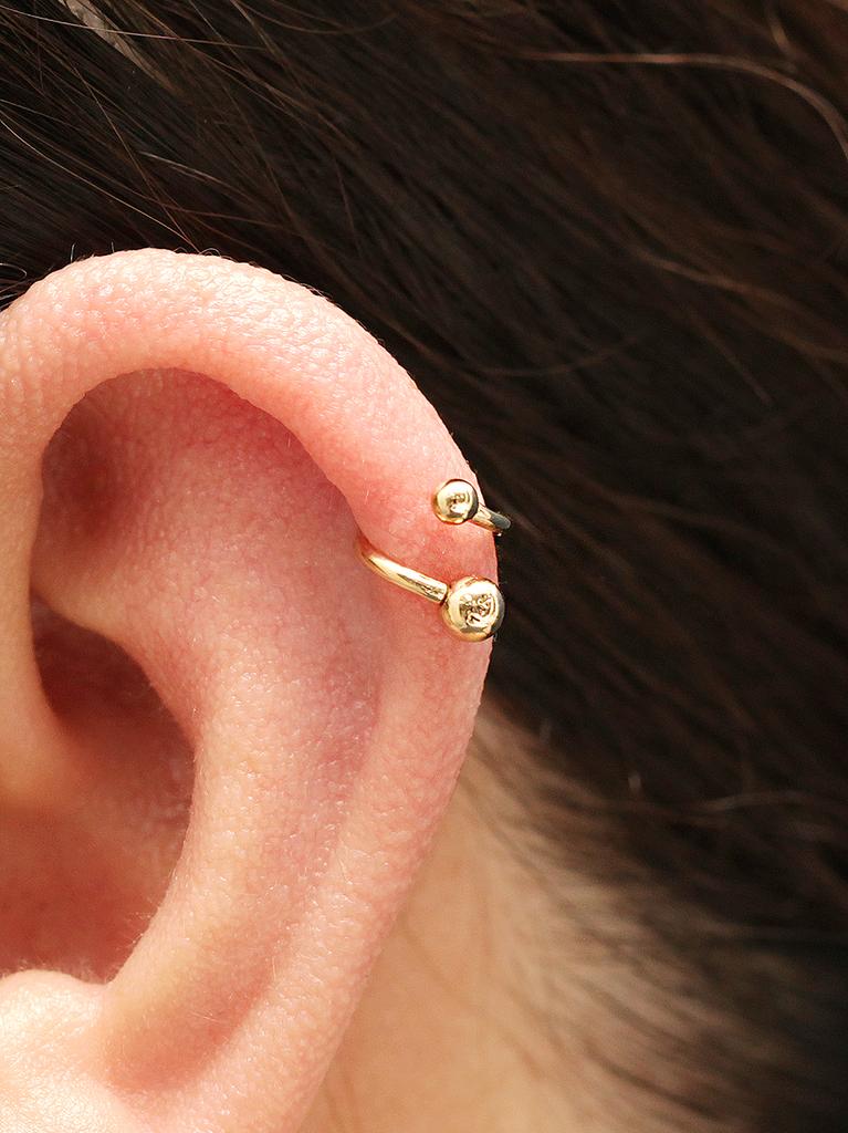 Minimalpiercing 14K Helix Twist Ball Piercing 1.2Mm Thickness