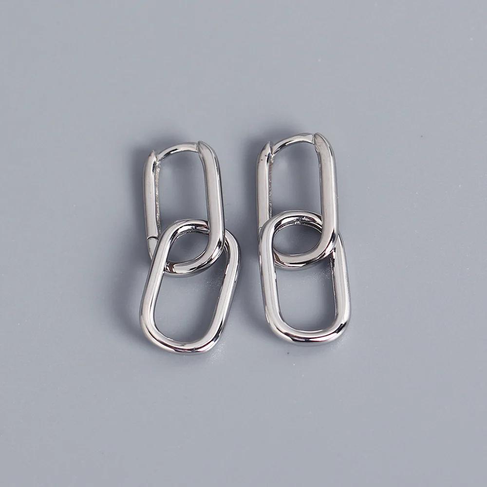 New Earrings Classic Japanese and Korean Style Square Buckle Earrings Simple Personality Wild Earrings