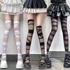 New Fashion Ultrathin Women Spicy Girl Bandage Stripe Long Sock Female Japanese Lolita Jk Sexy Summer Cross Tube White Stockings
