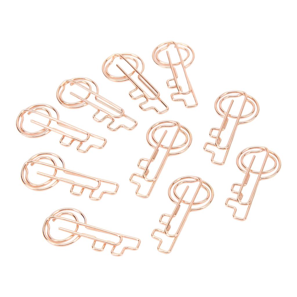 40PCS Key Paper Clip Metal Plating Portable Slip Resistant Bright Color Compact for Office School Ho