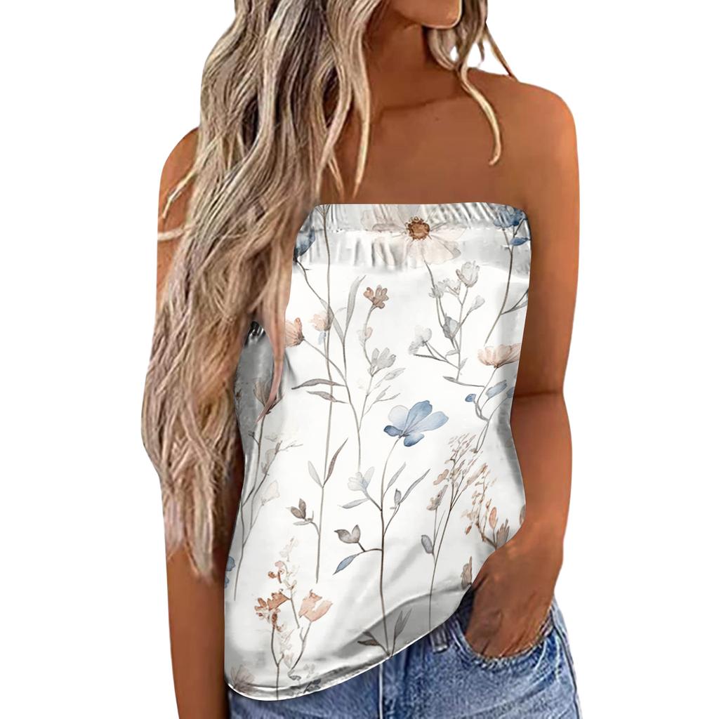 Women Bandeau Top Strapless Top Boobtube Tops Women Y2K Clothes Crop Top Summer Tops for Women UK Ladies Boobtube Tops