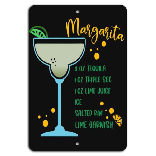 Margarita Recipe Refresh in Style with This Black Metal SignAluminum 20x30cm（7.8x11.8inch）