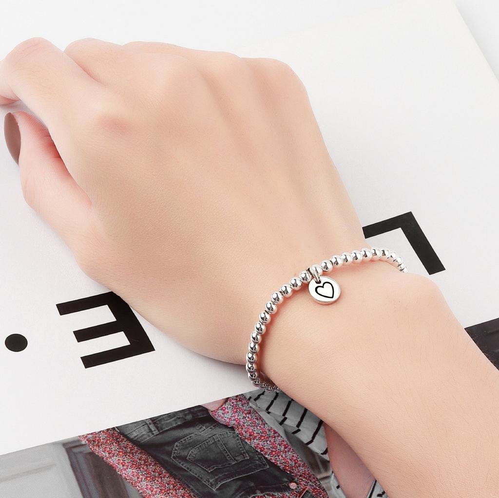 925 Silver Heart Bead Bracelet For Women Unique Design High End Versatile Fashionable Personalized Jewelry