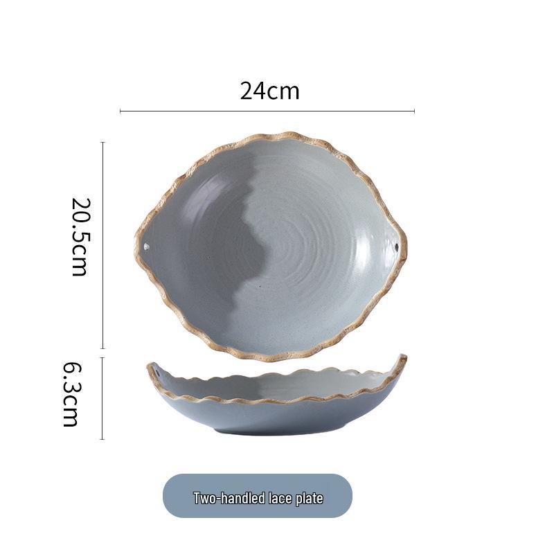 Japanese Irregular Square Glazed Ceramic Snack & Appetizer Plate, Tableware for Japanese Cuisine.