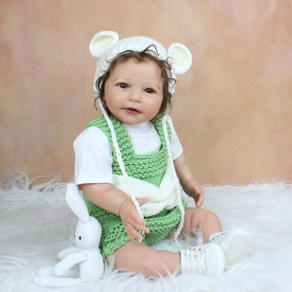 BZDOLL 55 CM 3D-värviga Pehme Silikoonist Reborn Baby Doll Marmorne Nahk Nähtavad Veenid Riidest keha Blond Lisa Tüdruku Mängumaja Mänguasi