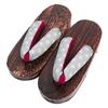 Geta in Dull Burnt Paulownia Wood for Girls [KYOETSU] (Japanese Clogs) (1 Gray, measurement_18_point_0_centimeters)
