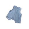 Women Sleeveless Denim Vest Casual Loose V Neck Waistcoat Single Breasted Pocket Jean Vest Short Outerwear Tank Jacket