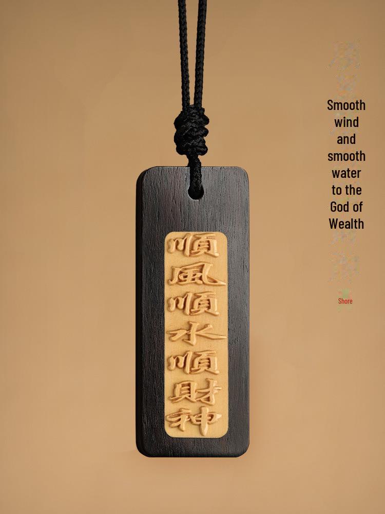 

Подвеска для зеркала автомобиля Safe & Sound из черного дерева - элегантное деревянное украшение для мужчин и женщин