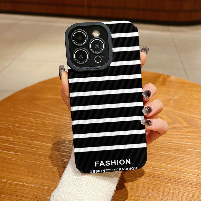 

Простой дизайн из кожи с вертикальным зерном, напечатанный мягкий силиконовый чехол-накладка для телефона с полной защитой объектива камеры для Samsung Samsung A55 5G