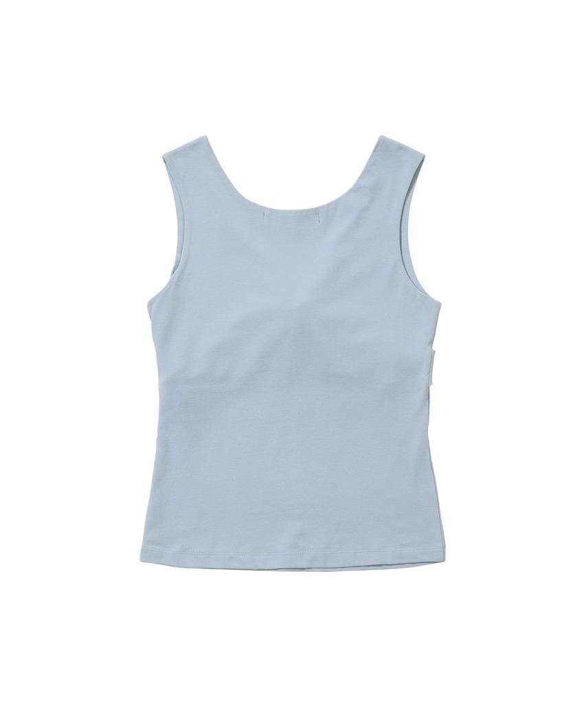 WELLBEING EXPRESS Draped Twist Sleeveless Sky Blue