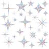 AREAWA Star Window Clings, Anti-Collision Window Decals To Save Birds, Non-Adhesive Rainbow Stickers (30)