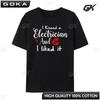 Womens I Kissed An Electrician And I Liked It For Wife Black Graphic T Shirts Cotton T Shirt For Men Round Short Sleeved