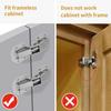 2-Pack Hidden Hinges for Cabinet Doors Frameless,90 Degree Concealed Cabinet Hinges, Surface Mount Hinges