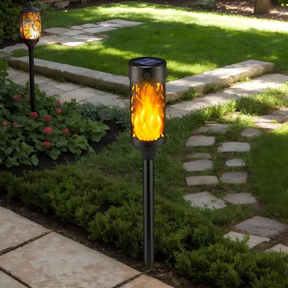 Solar Flame Torch Light Flickering Light Waterproof Garden Decoration Outdoor Lawn Path Yard Patio Floor Lamp