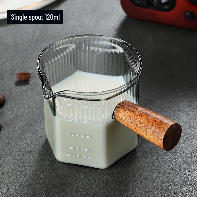 

Glass Coffee Milk Creamer with Wooden Handle