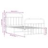 Metal Bed Frame with Headboard and Footboard White 100x200 cm