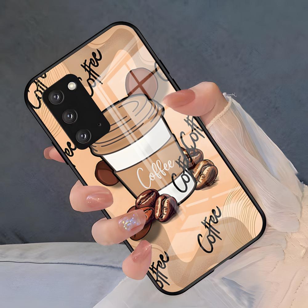 Coffee Art Phone Case For Samsung S26 S25 Plus S20 S20 Plus S22 Ultra S23 FE S21 Plus S21 Ultra Glass Cover
