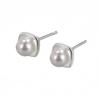 Sterling Silver Freshwater Pearl Square Stud Earrings – Elegant, Versatile, High-End Accessories for Women