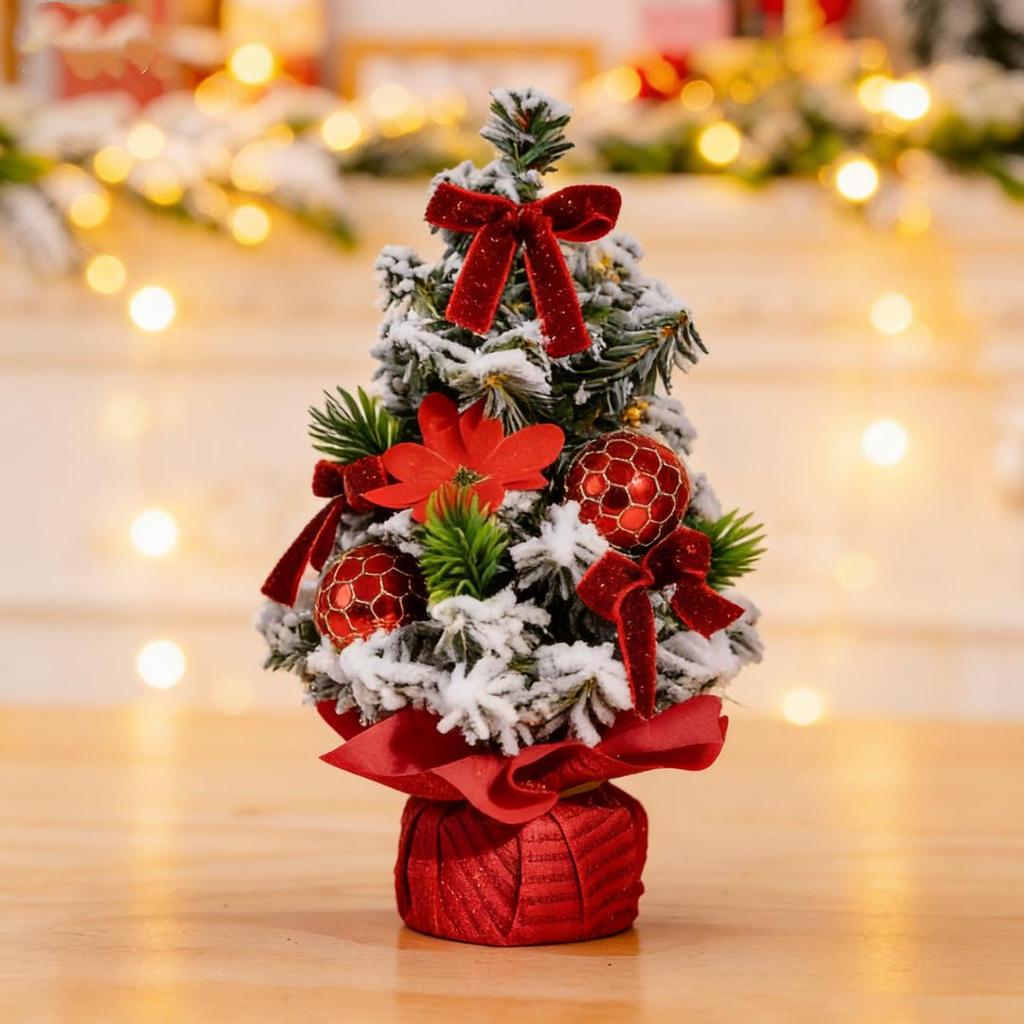 Mini 20cm Cartoon Christmas Tree Ornaments for Tabletop and Mall Decor