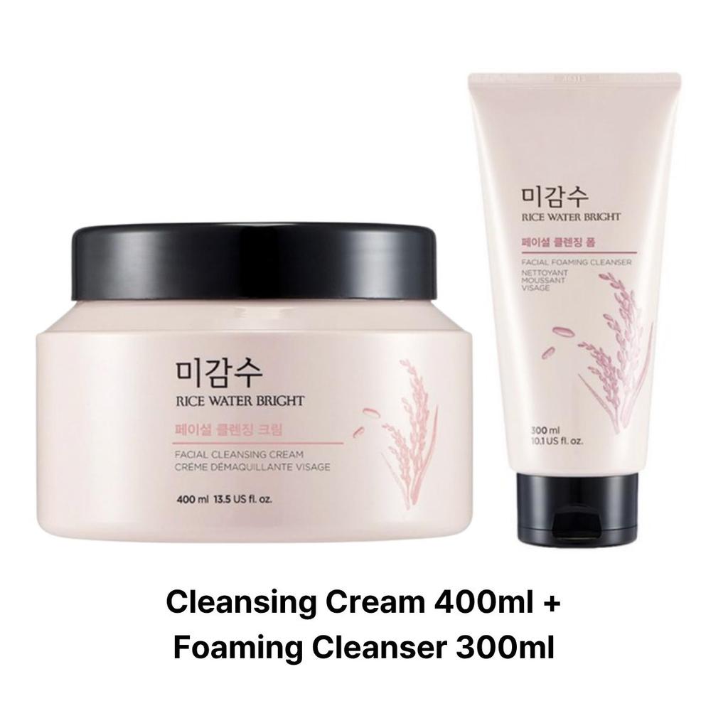 [THEFACESHOP] Rice Water Bright Cleansing Cream 200ml & Foam 300ml Set