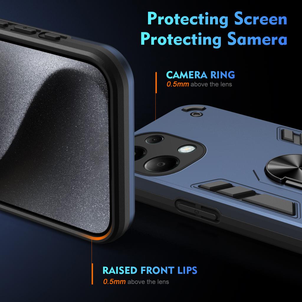 For Xiaomi Redmi Note 13 Pro 4G/Poco M6 Pro 4G Case Magnetic Car Mount Kickstand Phone Cover
