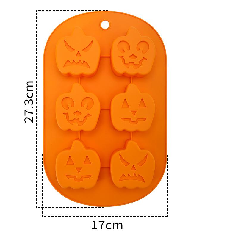 Halloween Nonstick Silicone Pumpkin Skull Bat Ghost Shape Chocolate Candy Food Baking Tray Pudding Cookie Cake Mould