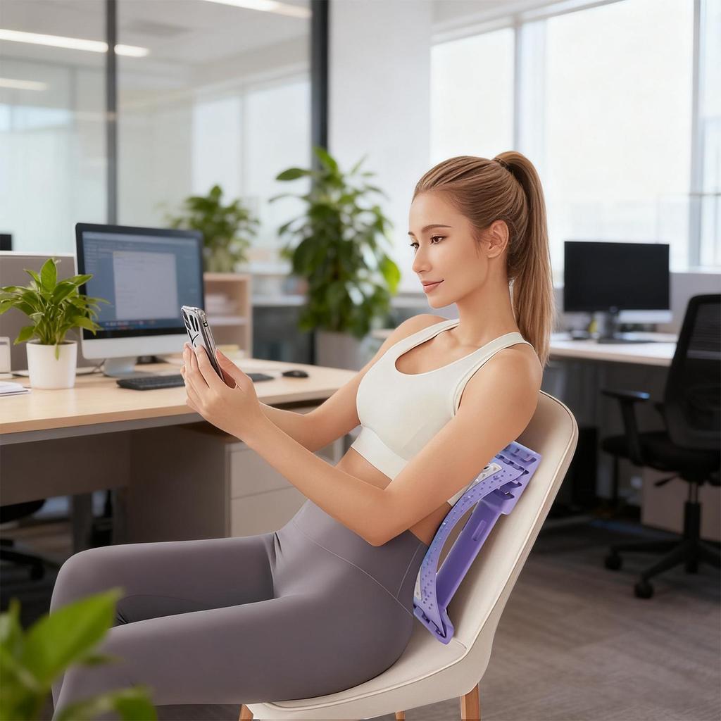 Lumbar Back Stretcher 4 Level Adjustable Lumbar Support Board Lower And Upper Back Cracker For Women Men Adults Athletes