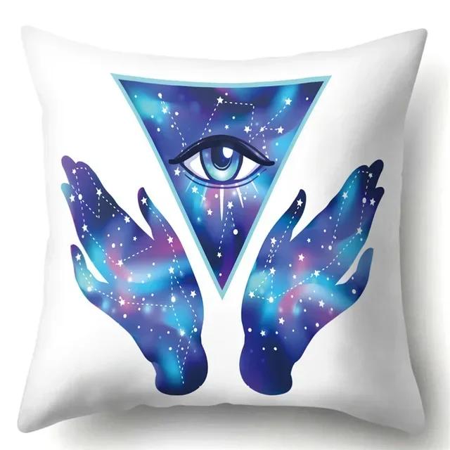 Buddha Head Eye Print Cushion Cover Case Buddhism Decorative Pillow Cover Polyester Home Hotel Car Decoration Pillowcase 45X45CM