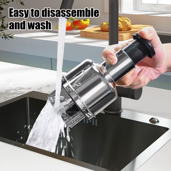 Stainless Steel Manual Garlic Press with Clear Container Multi-Function Vegetable Chopper Mincer for Ginger Onion Easy-Clean Dishwasher Safe Portable