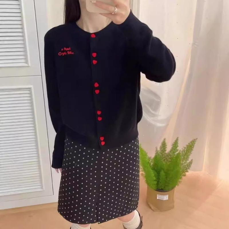 Winter new casual versatile crew neck single-breasted loose knitted cardigan sweater women