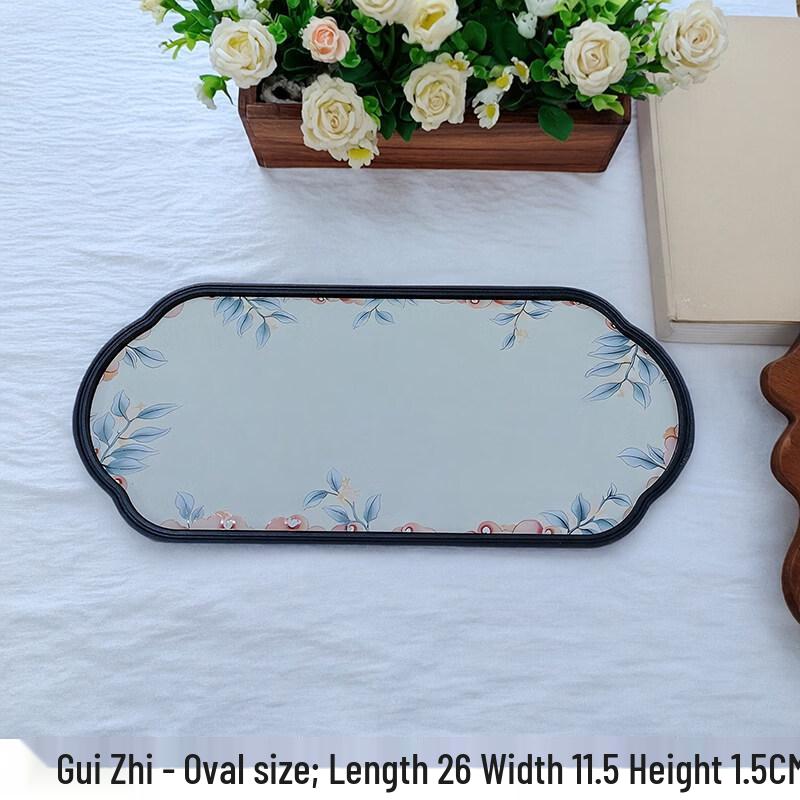 Yude Chinese Style Absorbent Oval Ceramic Tea Tray