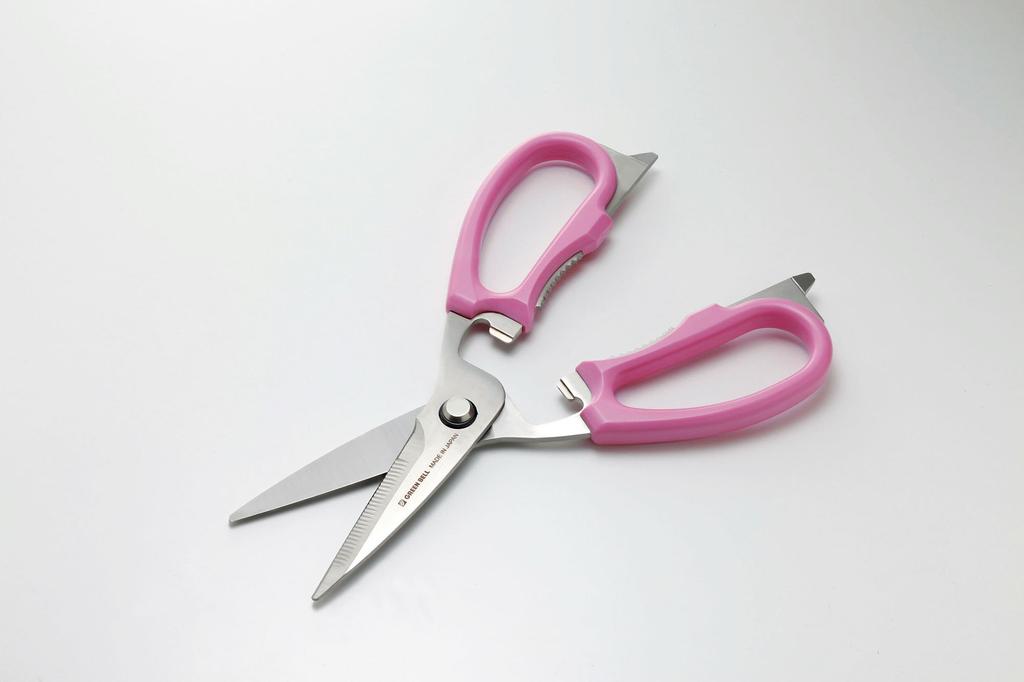 Green Bell Stainless Steel Cooking Pink Scissors, G-2005