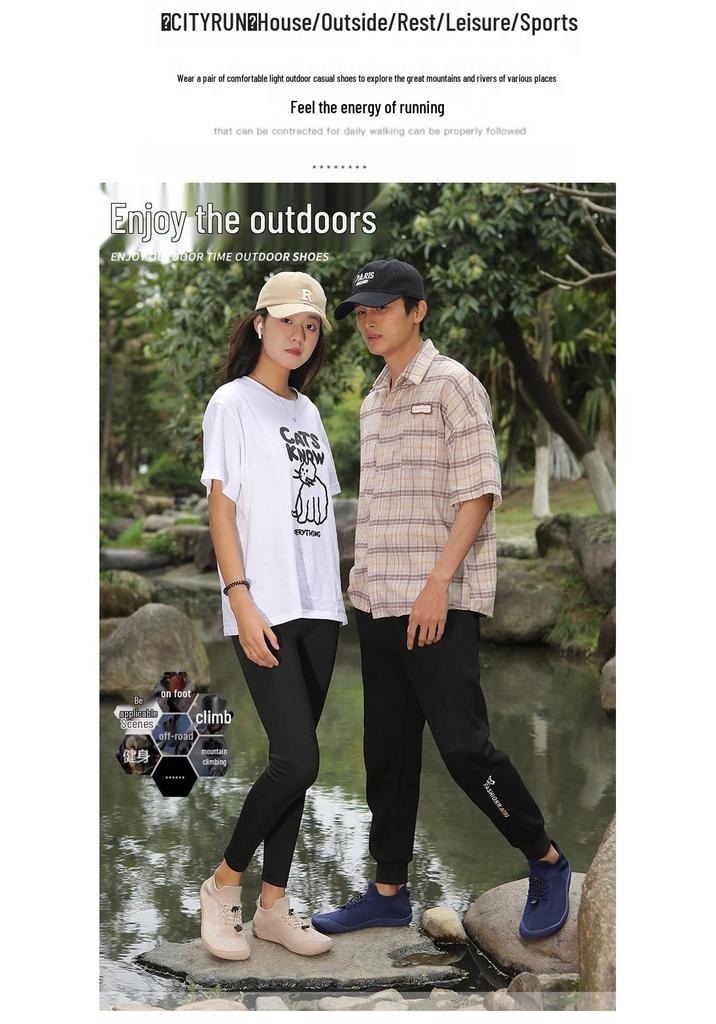 Cross-border Barefoot Shoes: Unisex Wide Sole, Breathable, Lightweight for Outdoor Fitness, Casual Wear, and Hiking.