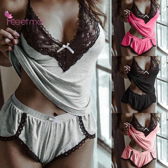 

Пижама Кружева Сексуальный хлопок Смесь Глубокий сон Colthes V Сексуальная нога Шея Ночная одежда