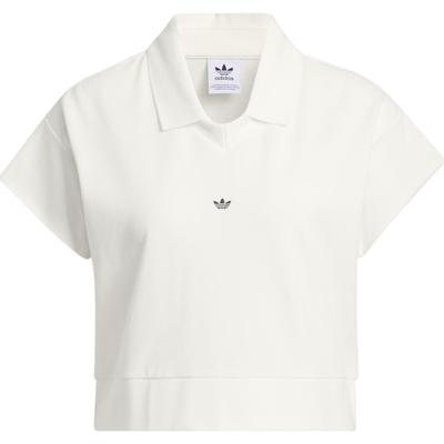 Polo Originals Couleur Unie Logo Sports Manches Courtes Polo Hauts pour Femmes Han-Jade-Blanc IJ5224