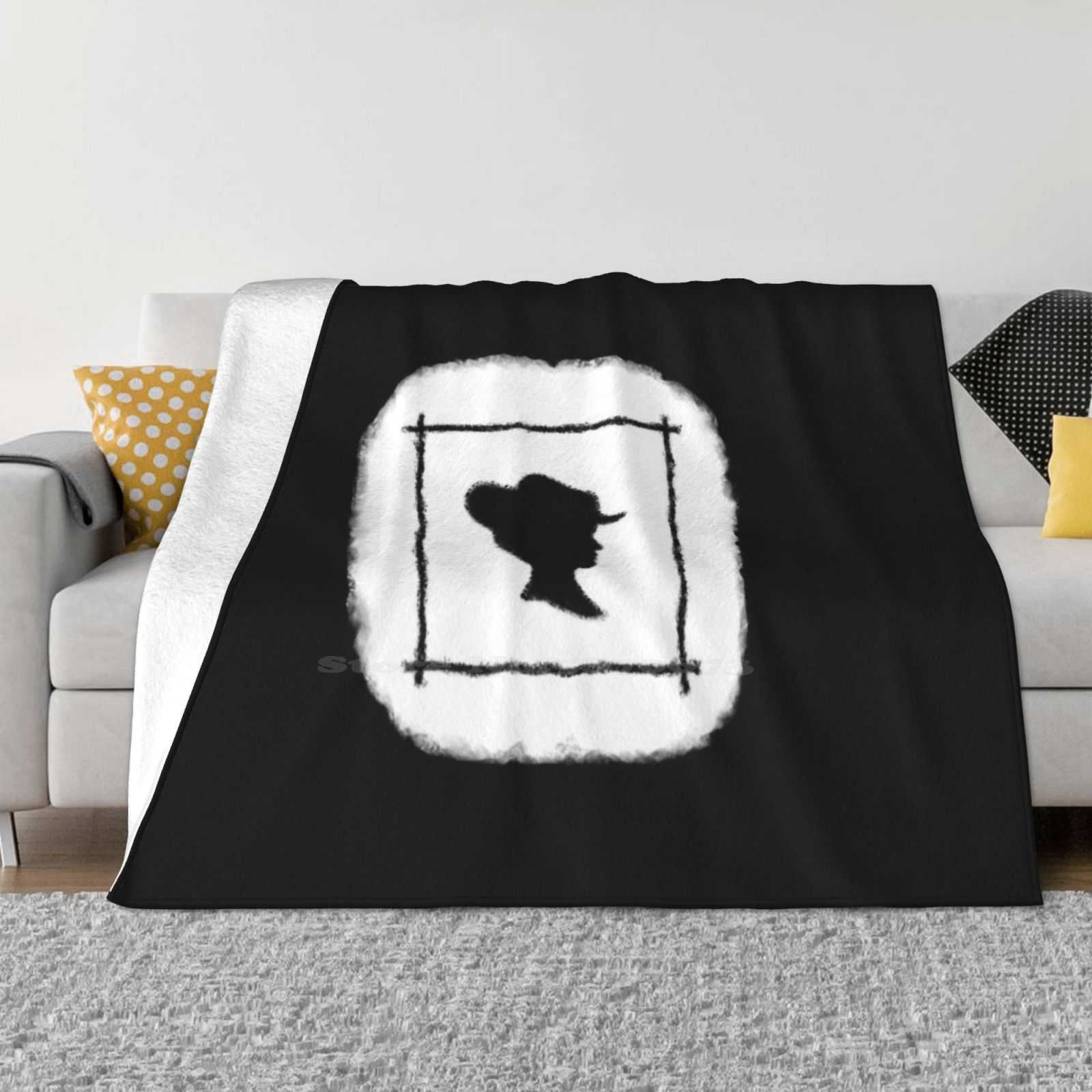 The Lady Loves Black & White Latest Super Soft Warm Light Thin Blanket Mrs Frame White Black Silhouette Woman Lady 30x40in