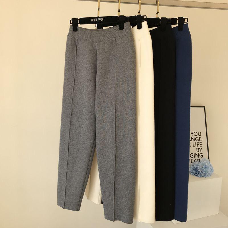 Chic Autumn Winter Chic Harem Pants Women Loose Trousers Comfortable Thick Warm All-match Knitted Granny Pants