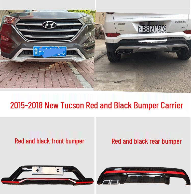 Fits 2015-2018 Hyundai Tucson: Front/rear Bumper Guards, 2018 Model Decorative Bumpers.