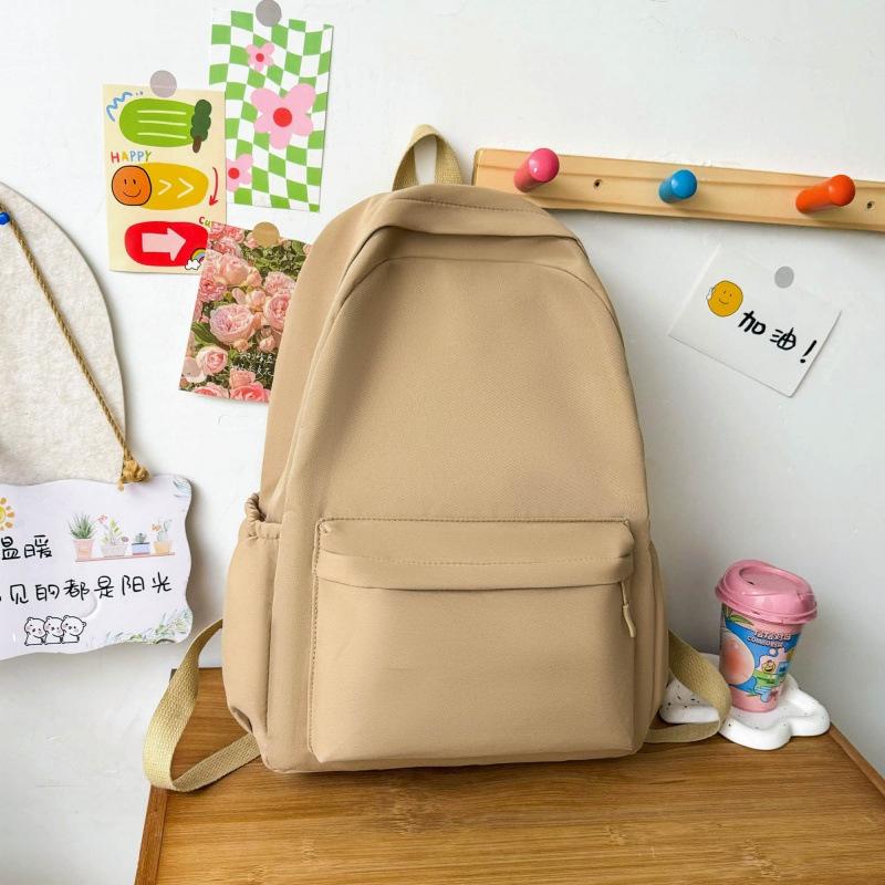 Student School Bag Korean Version Ins Large Capacity Light Canvas Backpack Girls' College Style Small Fresh Class Backpack