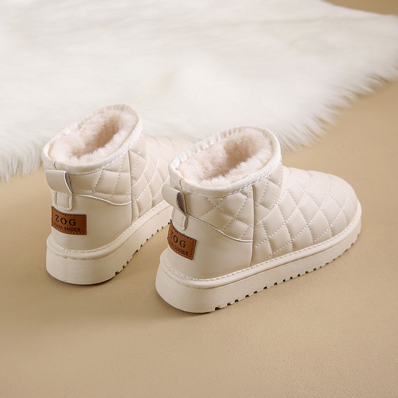 Snökängor dam vinter damskor nya sammet förtjockade varma bomullsskor damkläder vattentäta och halkfria korta stövlar