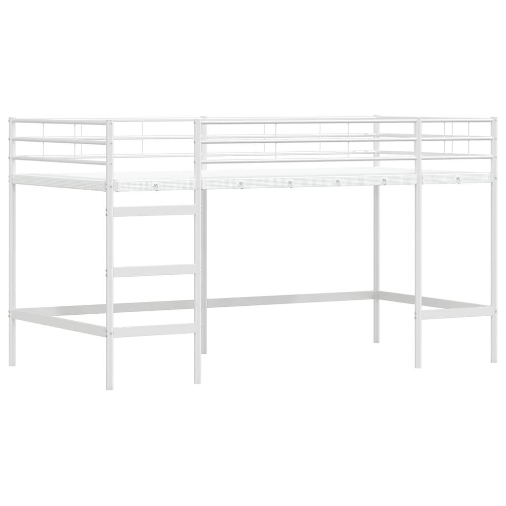 Kids Loft Bed White 79.5 X 200 Cm Steel