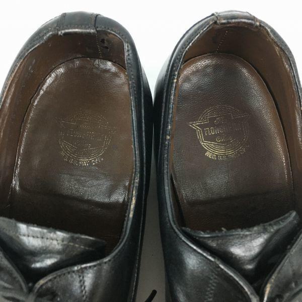 Pre-80s Vintage FLORSHEIM Plain Toe Business Shoes Black size 9D 26.0-27.0 Men's(USED)