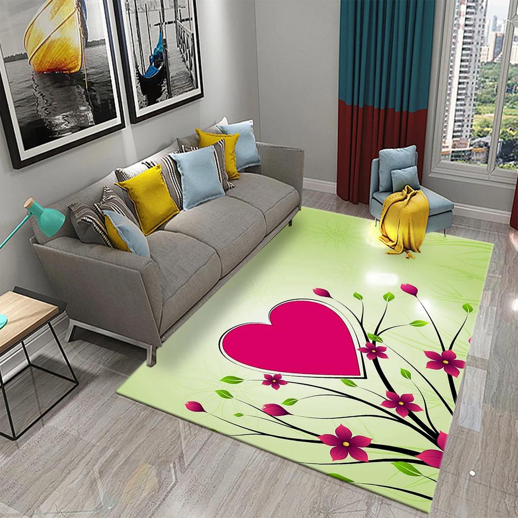 3D Buntes Herz Liebe Muster Teppich Badezimmer Anti-Rutsch Fußmatte Teppich Wohnzimmer Schlafzimmer Eingang Fußmatte Dekor Teppiche