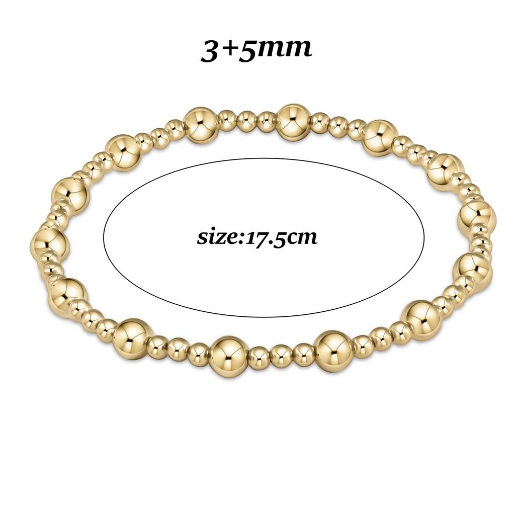 Vlen Bohemian Gold Ball Beaded Bracelet Set Handmade Fashion Chunky Statement Jewelry for Wedding Anniversary Gift