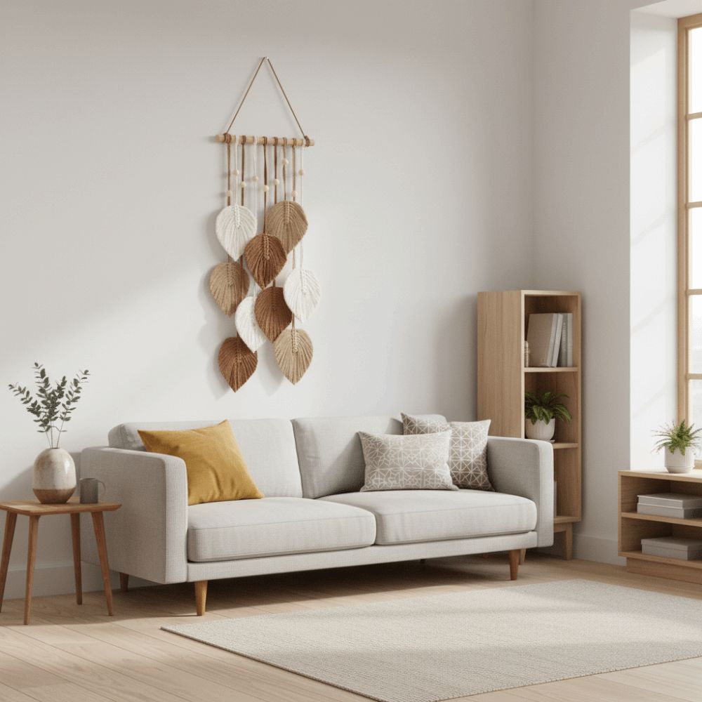 Cotton Rope Leaf Macrame Wall Hanging Boho Style Bohemian Wall Decoration  Home Wedding Decor