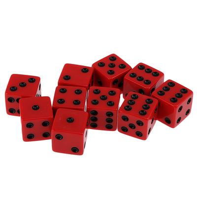 Acryl-Packung mit 10 Stück 16/18 mm sechsseitige D6-Punktwürfel für D&D-RPG-Brett, Casino, Spaß, Familien-Pub-Spiel, Geschenk
