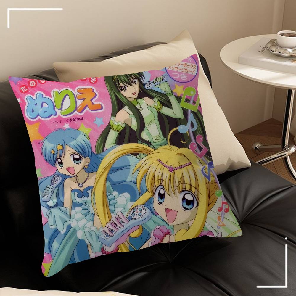 Anime M-Mermaid Melody Pichi Pichi Pitch Cushion Cover Inches Farmhouse Decor Home Throw Pillow Covers for Couch Decorations 30cmx30cm