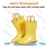 Fashion Kidmi Children Rain Boots Girls And Boys Outdoor Non-slip Rubber Rain Shoes Cute Easy Clean Kids Waterproof Boots With Handles