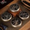 Antique Incense Burner With Hollow Cover Plum Orchid Bamboo Metal Mosquito Coil Holder Home Sandalwood Incense Stove Plate